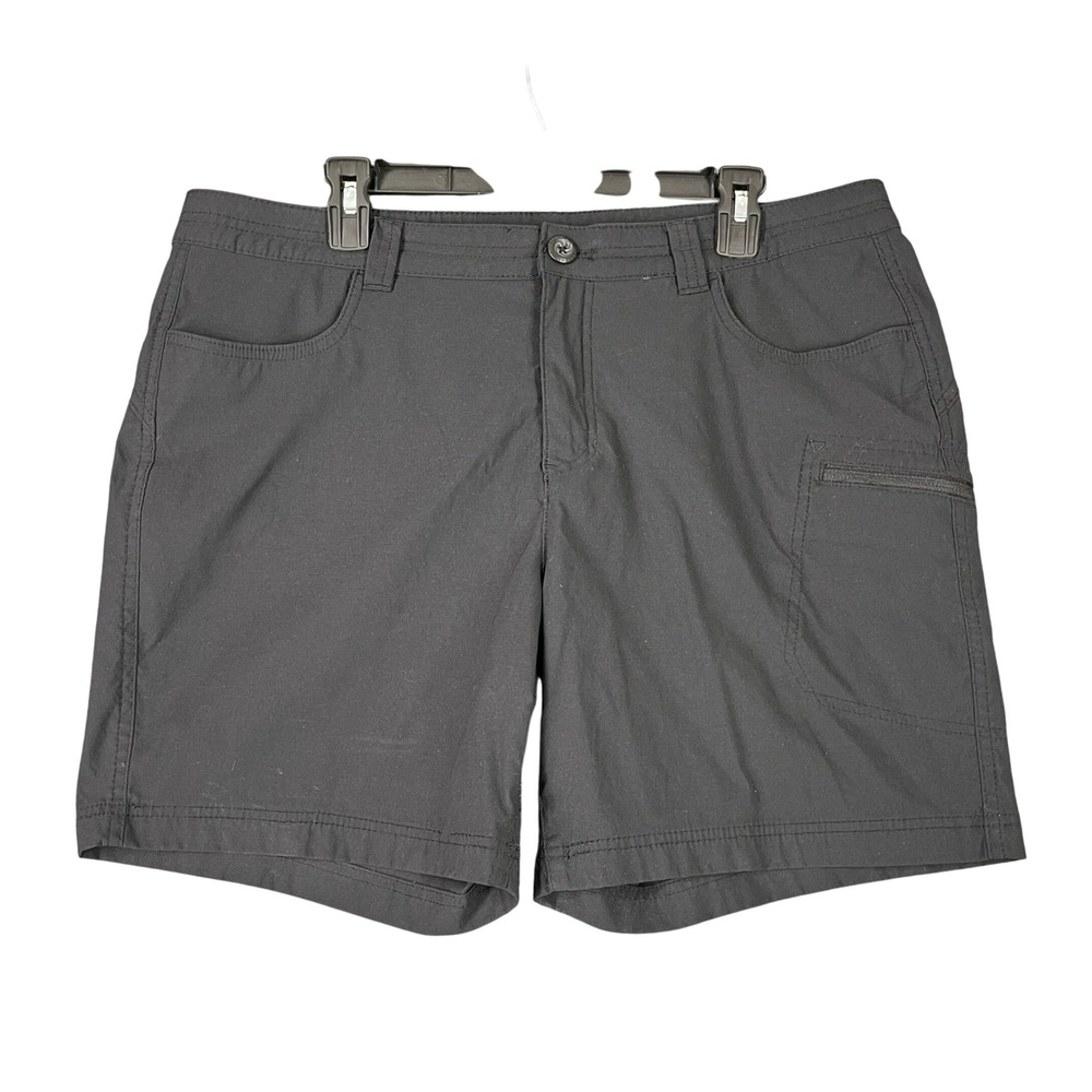 Eddie Bauer Nylon Stretch Shorts 16 Black Quick Dry Hiking Outdoor Casual Active